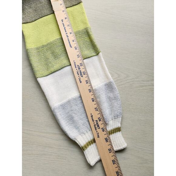 Sweater-Angashion-Striped-Green-Silver-White-Metallic-Long Sleeves - Picture 15 of 15